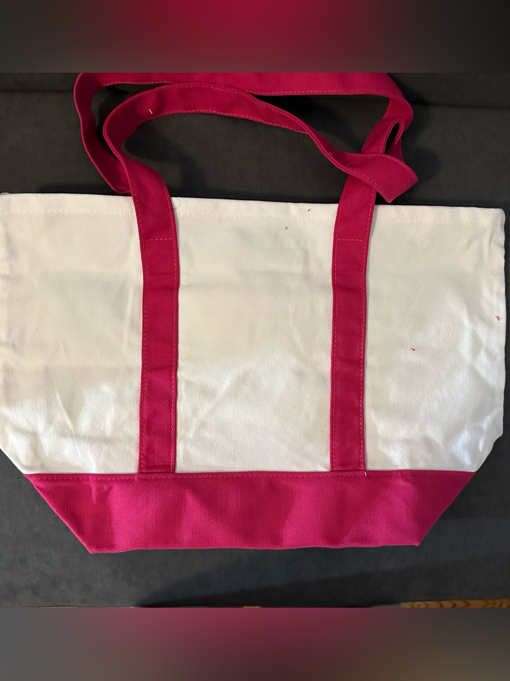 Dunkin' White and Pink Canvas Tote Bag Bundle with Keychain - Picture 2 of 2